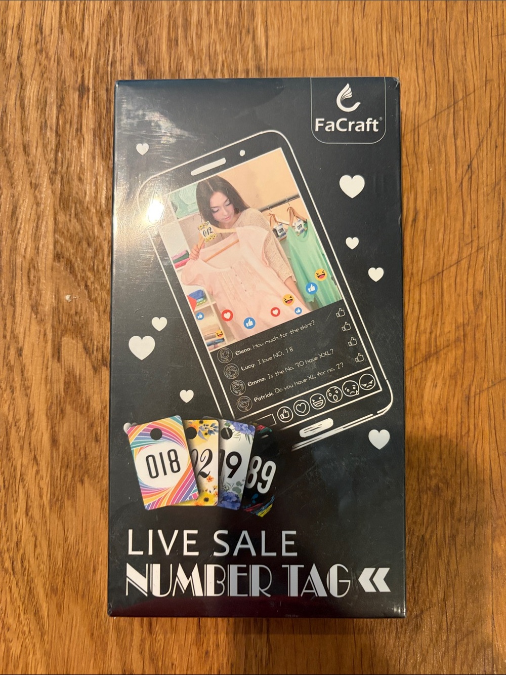 Craft Live Sale Number Tags - Black Packaging with Colorful Tags